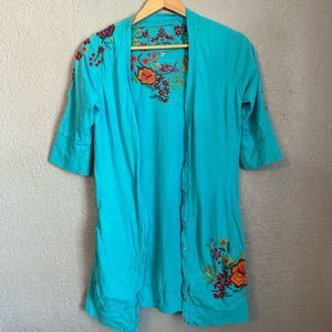 Johnny Was Women’s Embroidered Cardigan Size Small